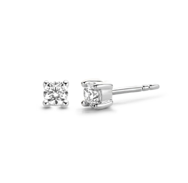 Ti Sento 3mm Silver Zirconia Milano Stud Earrings
