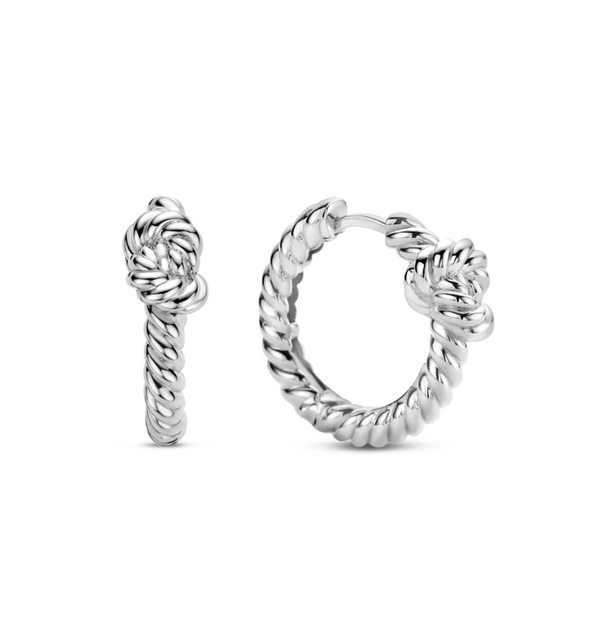 Ti Sento Silver Knot Milano Hoop Earrings