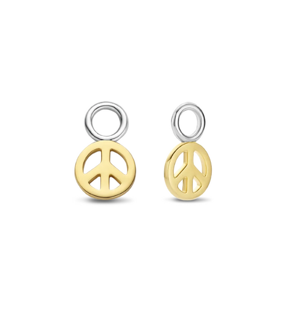 Ti Sento Gold Peace Symbol Milano Ear Charms