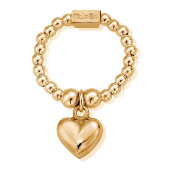 ChloBo Gold Mini Puffed Heart Ring