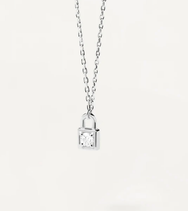 PD PAOLA Silver Padlock Necklace