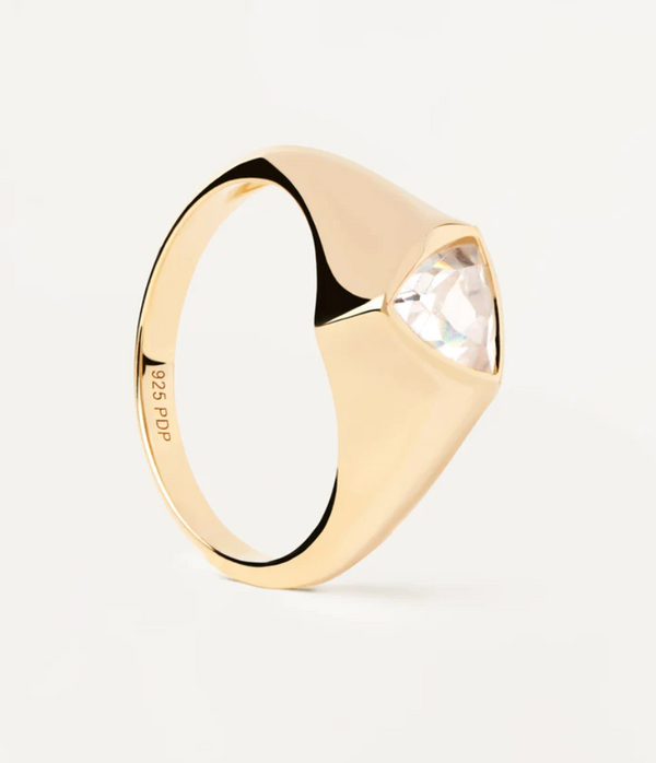PD PAOLA Gold Triangle Shimmer Stamp Ring