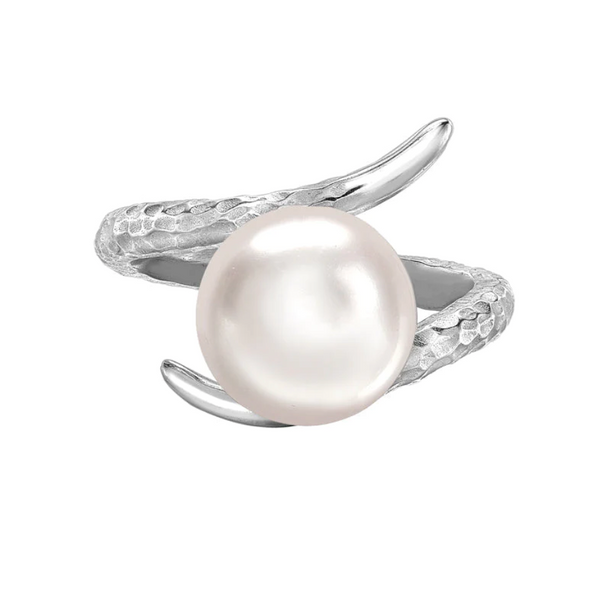 Dower & Hall Twisted White Freshwater Pearl Ring