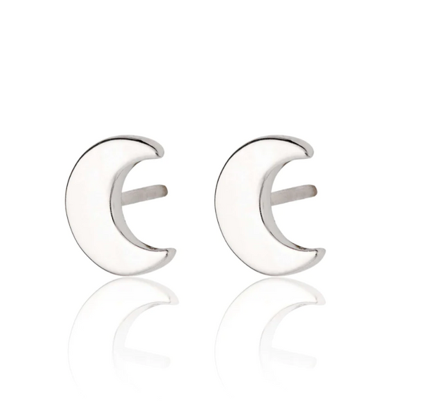 Scream Pretty Silver Crescent Moon Stud Earrings