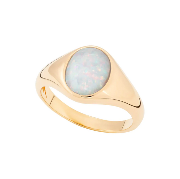 Scream Pretty Gold Opal Signet Ring