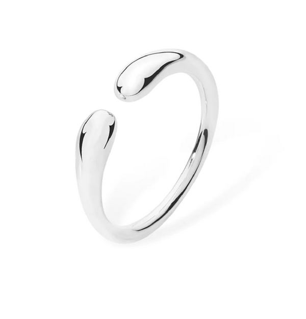 Lucy Q Silver Double Drop Ring size N
