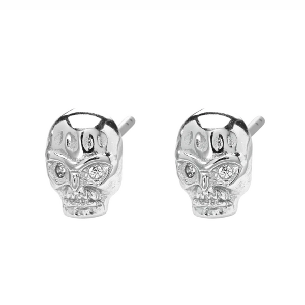 Scream Pretty Silver Skull Stud Earrings