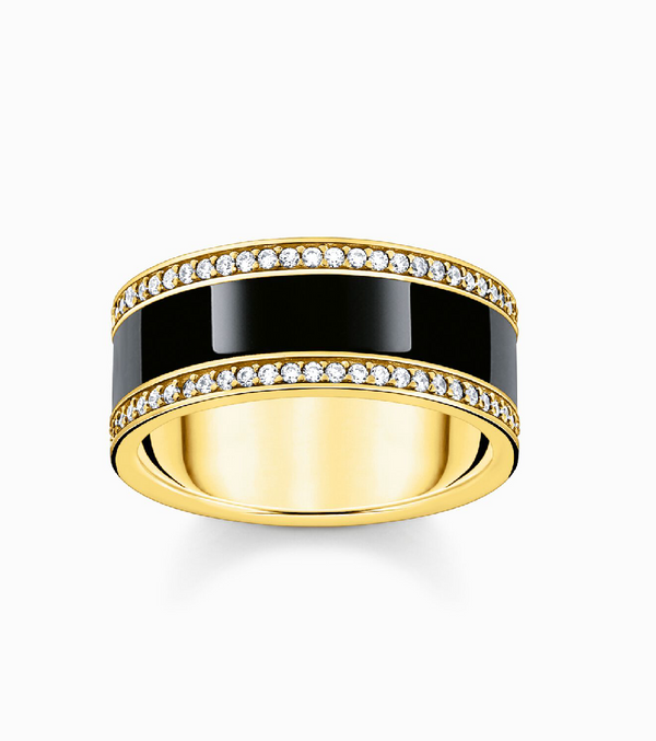 Thomas Sabo Gold & Black Band Ring