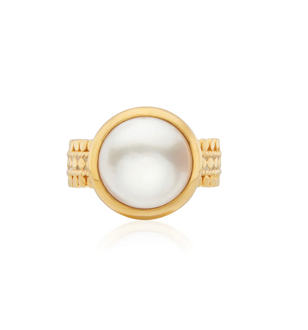 Anna Beck Pearl Scalloped Cocktail Ring