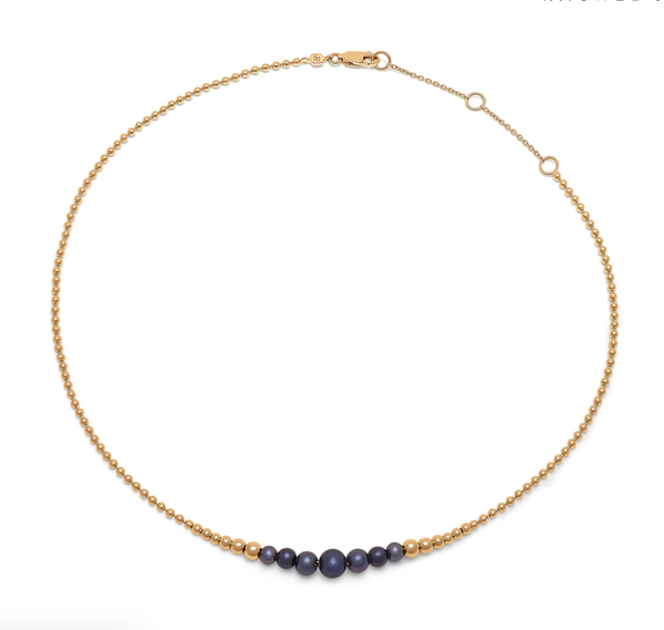 Rachel Jackson Stellar Graduated Black Pearl Necklace