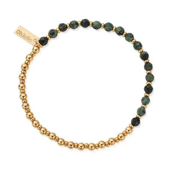 ChloBo Men's Gold Kambaba Jasper Half And Half Bracelet