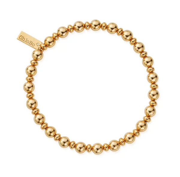 ChloBo Men's Gold Slim Round Bracelet