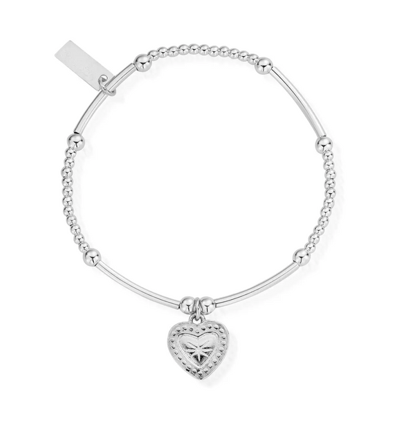 ChloBo Silver Cute Mini Star Heart Bracelet