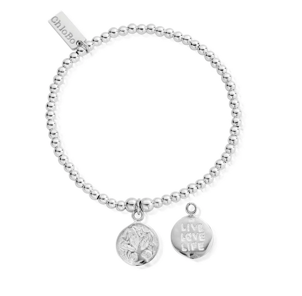 ChloBo Silver Cute Charm Live Love Life Bracelet