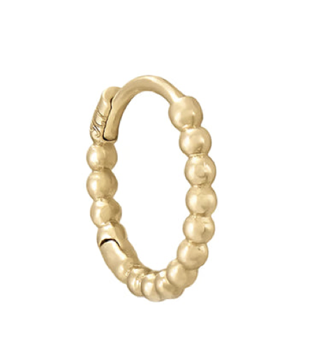 Metier Large Beaded Clicker Hoop Earring
