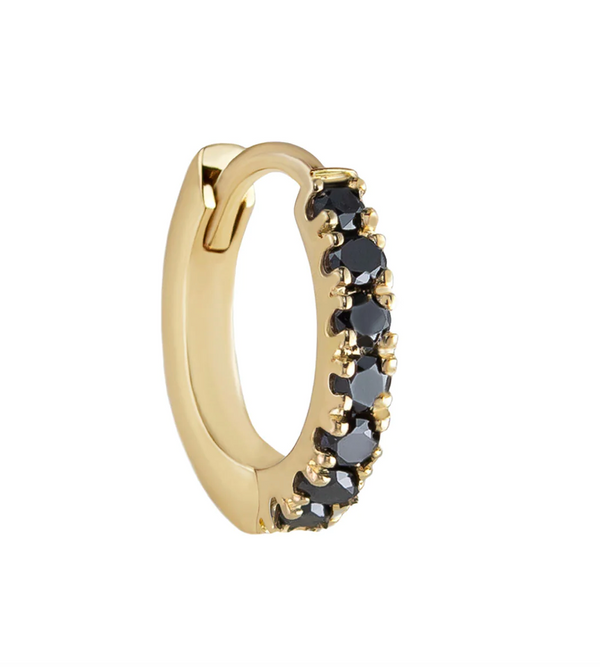 Metier Black Diamond Original Pave Gemstone Clicker Hoop Earring