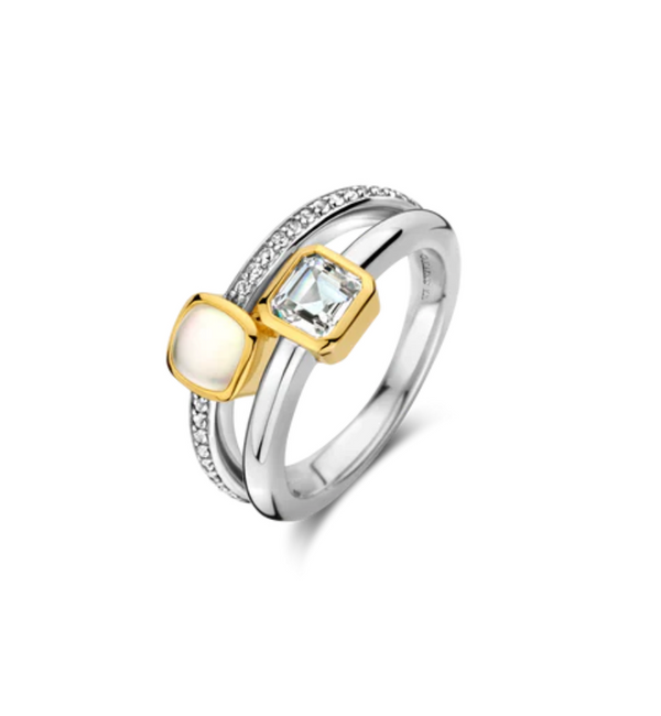 Ti Sento Mixed Metal Stacked Band Ring