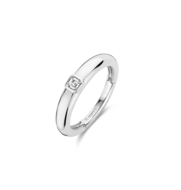 Ti Sento Silver Small Cubic Zirconia Ring