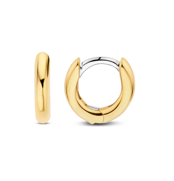 Ti Sento Gold Chunky Huggie Hoop Earrings