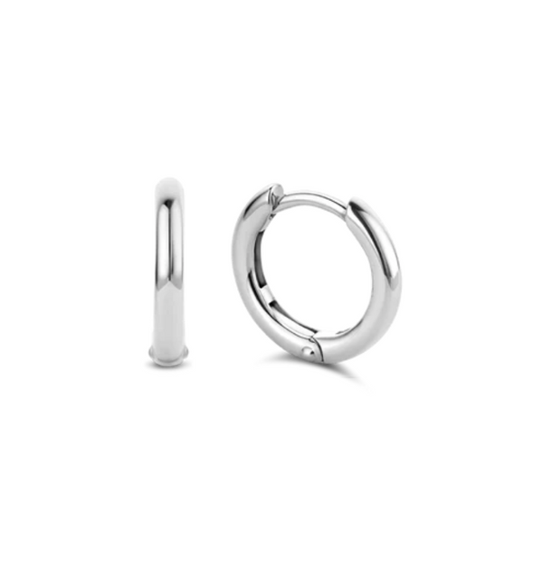 Ti Sento Silver Skinny Huggie Hoop Earrings