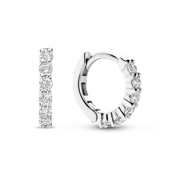 Ti Sento Small Silver Dazzling Pave Earrings