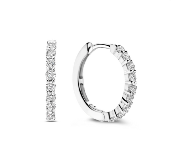 Ti Sento Medium Silver Dazzling Pave Earrings