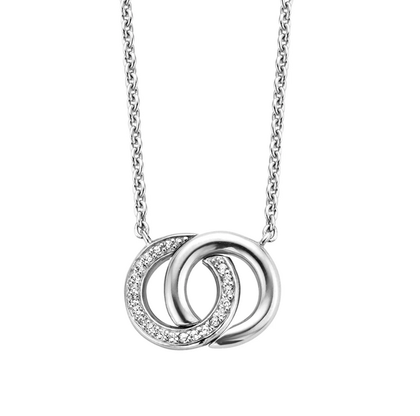 Ti Sento Silver Pave Infinity Necklace