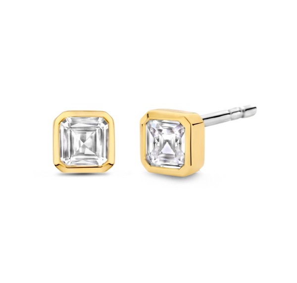 Ti Sento Gold Cubic Zirconia Stud Earrings
