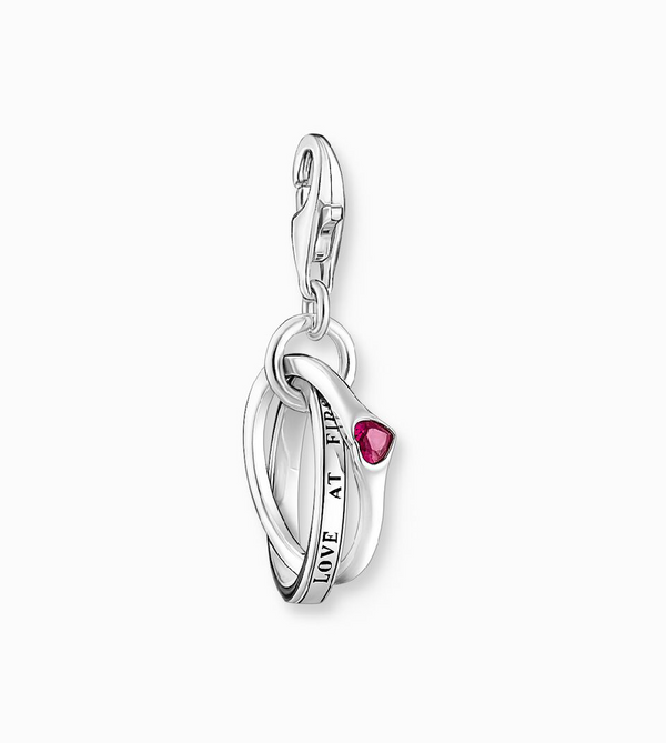 Thomas Sabo Silver Red Stone Rings Charm
