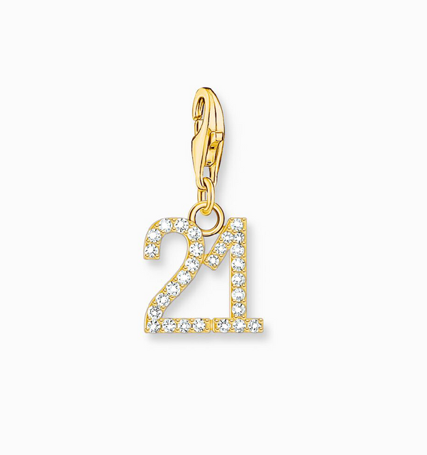 Thomas Sabo Gold Zirconia 21 Charm