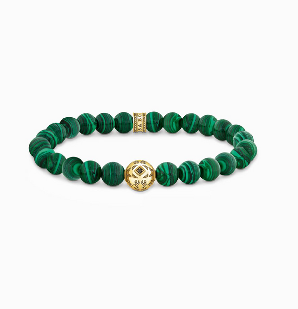Thomas Sabo Gold Green Malachite Bracelet