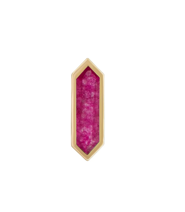 Metier Mini Ruby Quartz Hexa Gemstone Stud
