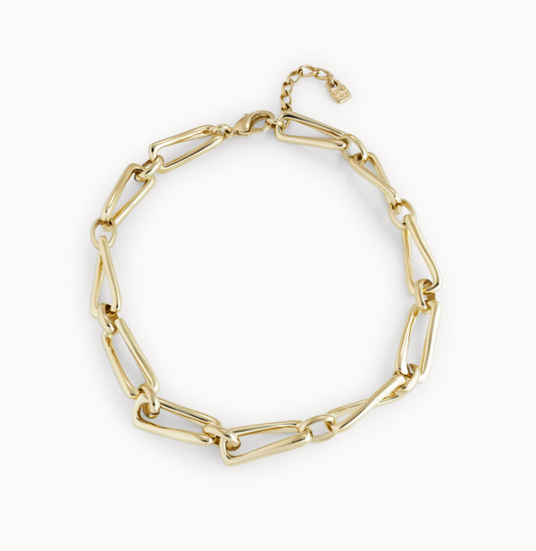 UNO de 50 Gold Square Linked Necklace