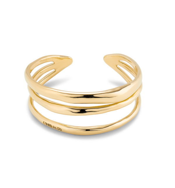 UNO de 50 Gold Rigid Triple Bracelet