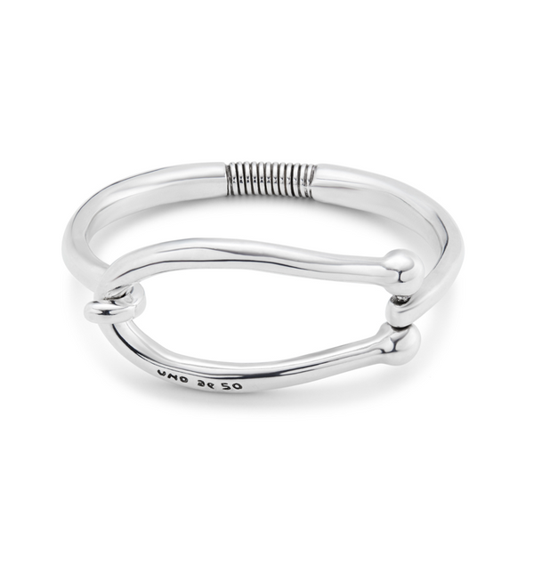 UNO de 50 Silver Rigid Spring Bracelet size Large