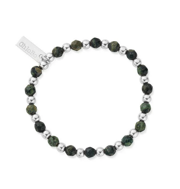 ChloBo Silver Children's Kambaba Jasper Ball Bracelet