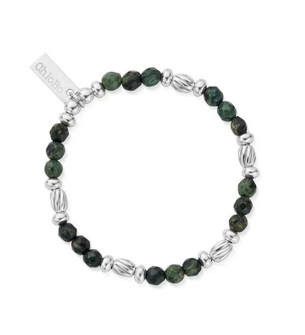 ChloBo Silver Children's Kambaba Jasper Twisted Bracelet