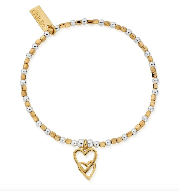 ChloBo Mixed Metal Interlocking Love Heart Bracelet