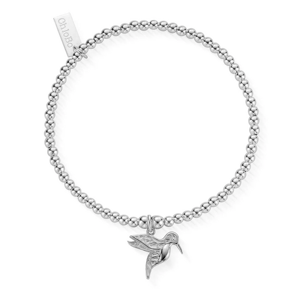 ChloBo Silver Cute Charm Hummingbird Bracelet