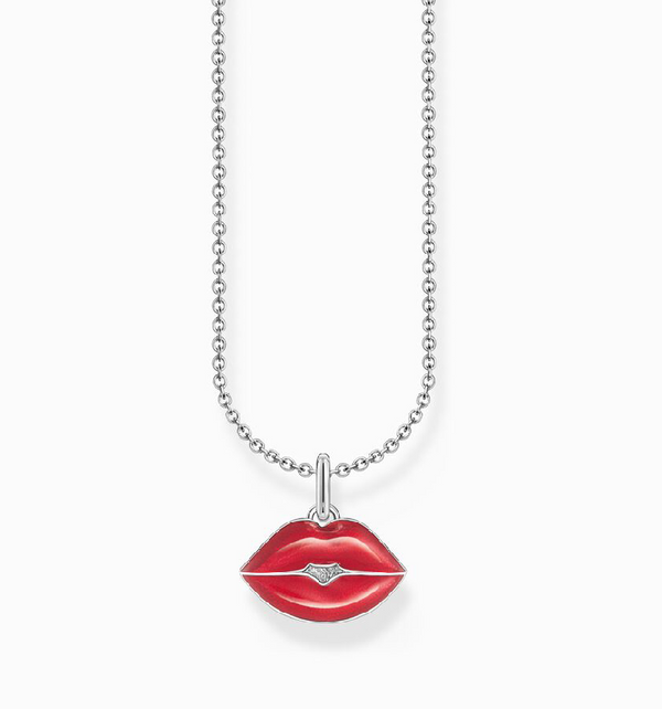 Thomas Sabo Red Kissing Mouth Necklace