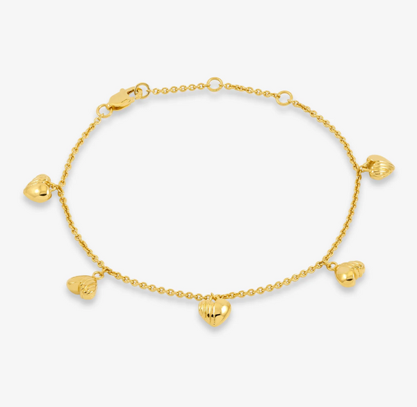 Rachel Jackson Gold Untamed Deco Hearts Bracelet