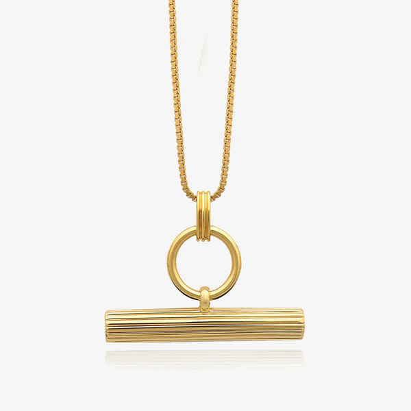 Rachel Jackson Gold T-Bar Necklace