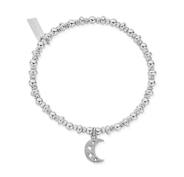 ChloBo Silver Didi Sparkle Starry Moon Bracelet
