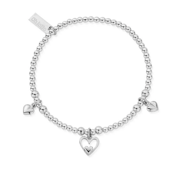 ChloBo Silver Triple Heart Bracelet