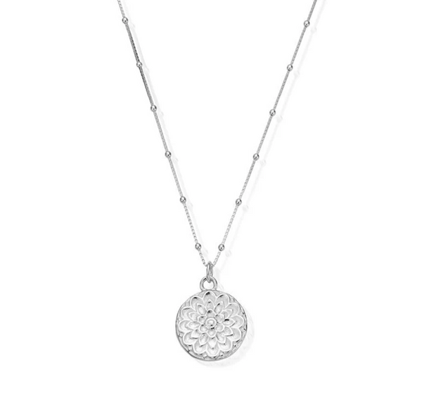 ChloBo Silver Bobble Chain Moonflower Necklace