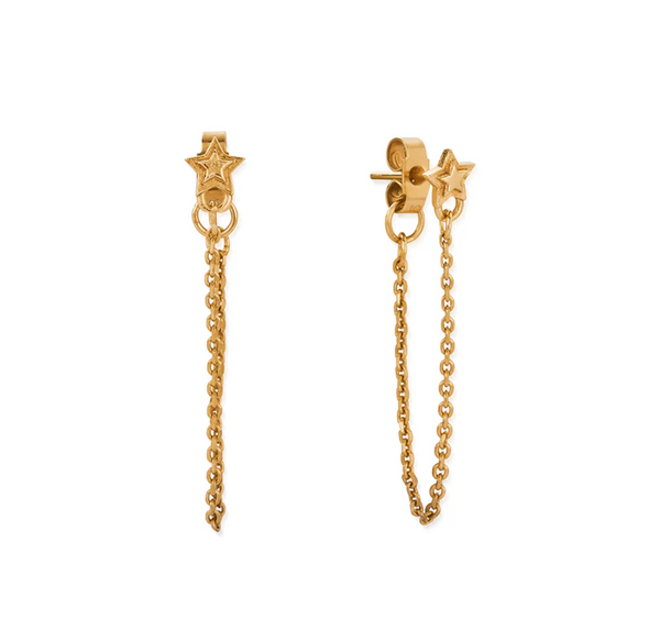 ChloBo Gold Radiant Essence Chain Stud Earrings