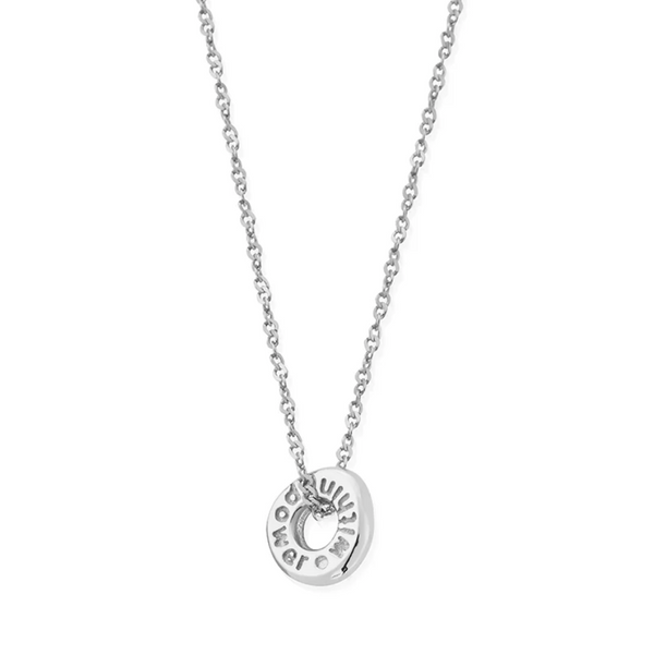 ChloBo Silver Tiny Twisted Rope Chain Power Within Necklace
