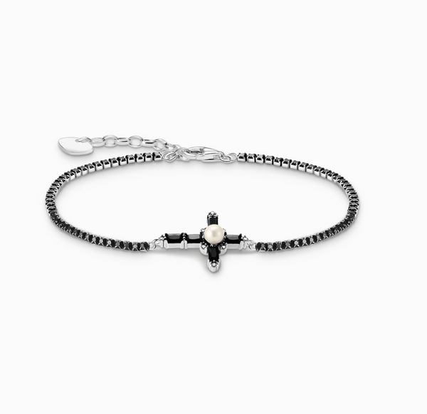 Thomas Sabo Silver & Black Zirconia Cross