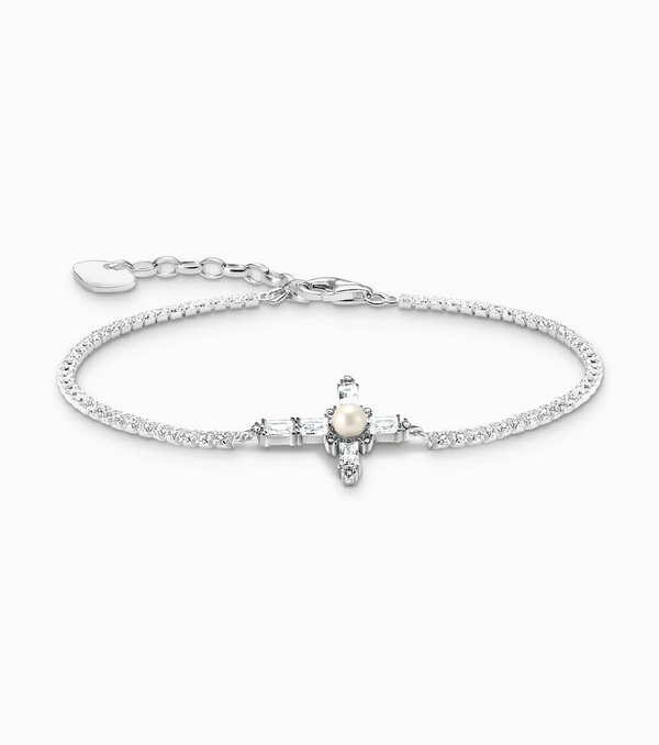 Thomas Sabo Silver White Cross Bracelet