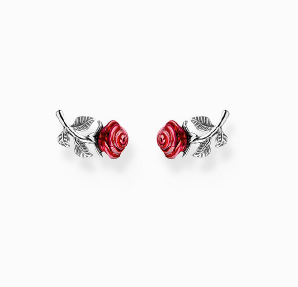Thomas Sabo Silver Rose Romance Stud Earrings